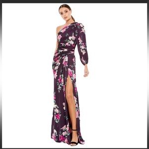 Mac Duggal one shoulder floral gown